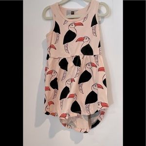Adorable peach toucan printed dress. Tea collection. Sz 4. Great condition.